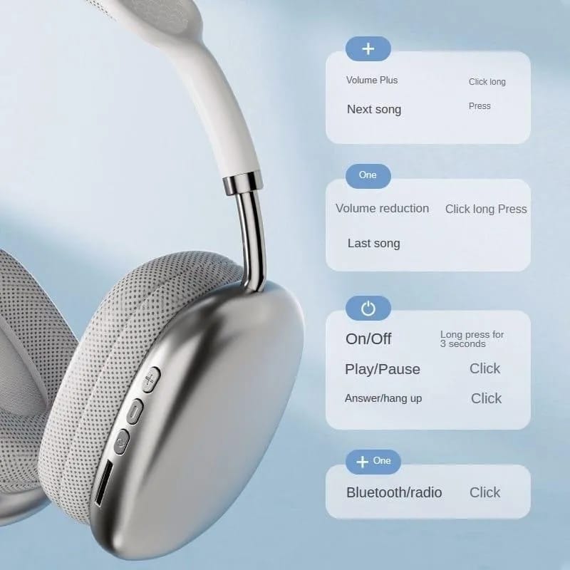 P9 Wirless Bluetooth Headphone Nosie Cancelling Multicolour