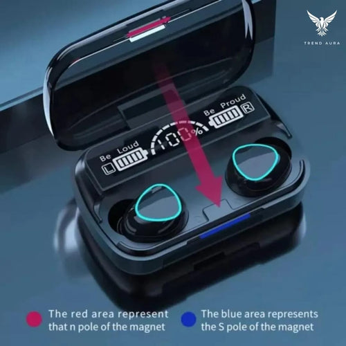 Black M10 Wireless Earburds with Fast Charge & ANC
